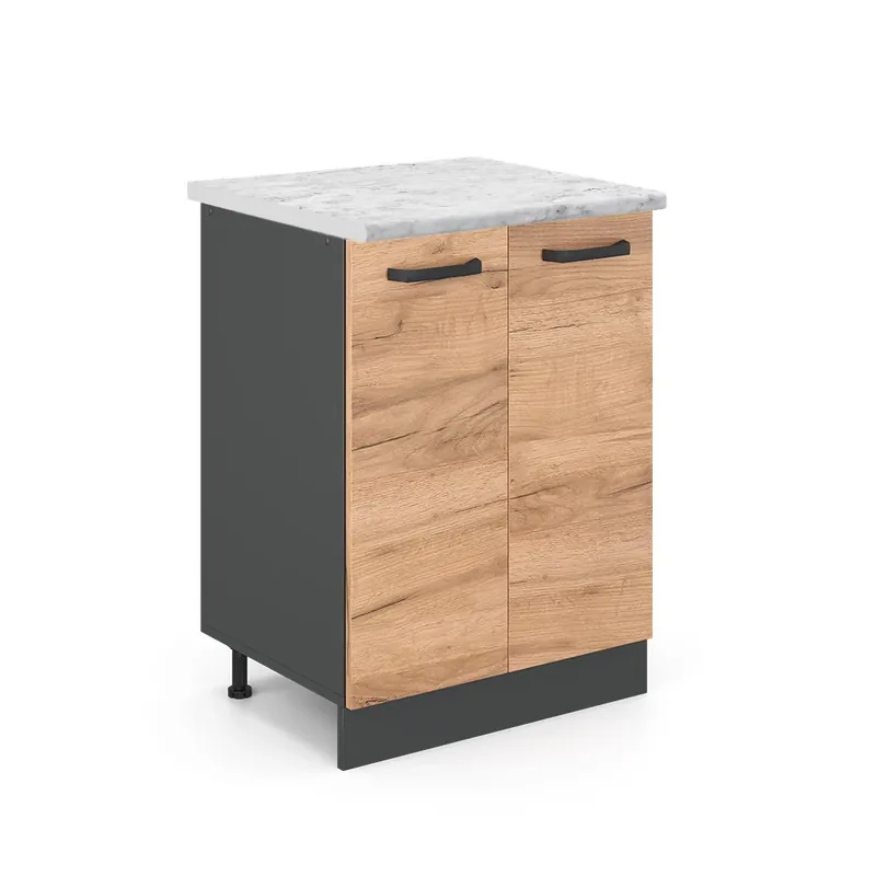 Spodní skříňka kuchyňské linky R-Line Zlatý mocný dub 60 cm PD Mramor Vicco Nejprodávanější