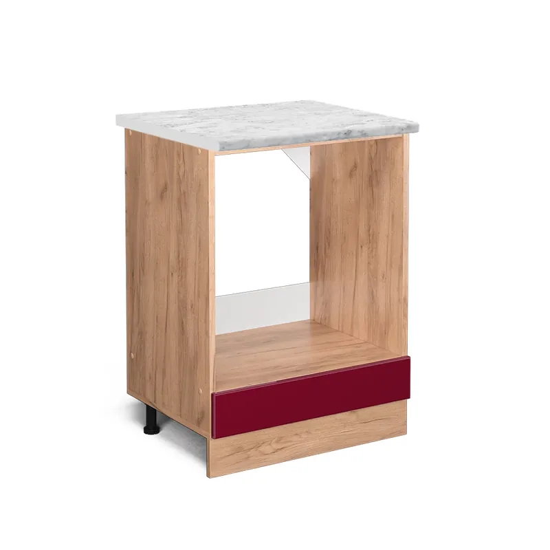 Skříňka na vestavěnou troubu R-Line Červená vysoký lesk 60 cm PD Mramor Vicco Speciální Cena