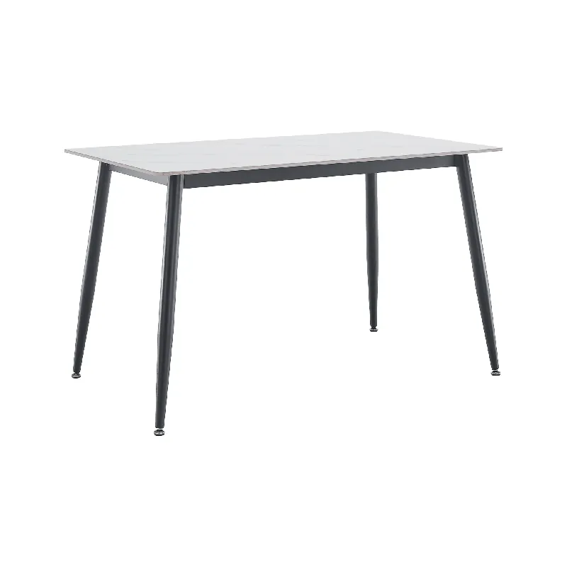 Jídelní stůl, bílý mramor/černá, 121x71 cm, FLORENC TYP 1 RP1, rozbalené zboží Must-Have