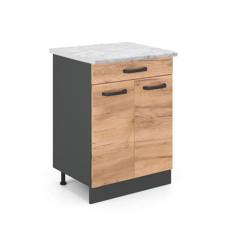 Spodní skříňka kuchyňské linky R-Line Zlatý mocný dub 60 cm PD Mramor Vicco Dokud Zásoby Vydrží