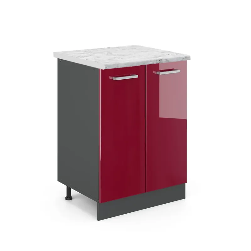 Spodní skříňka kuchyňské linky R-Line Červená vysoký lesk 60 cm PD Mramor Vicco Must-Have