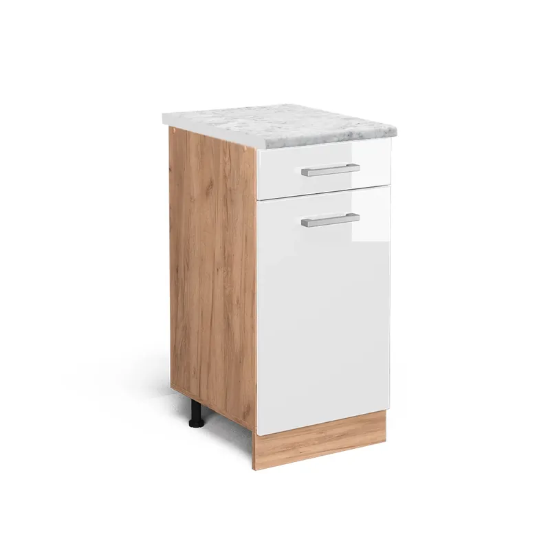 Spodní skříňka kuchyňské linky R-Line Bílá vysoký lesk 40 cm PD Mramor Vicco Pouze Dnes