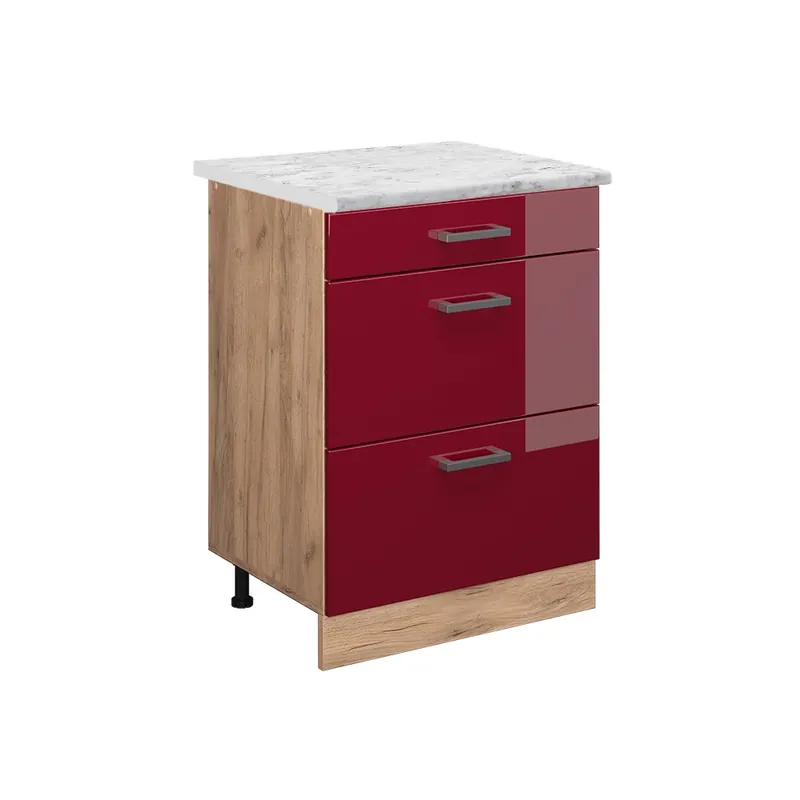 Spodní skříňka kuchyňské linky R-Line Červená vysoký lesk 60 cm PD Mramor Vicco Značkový