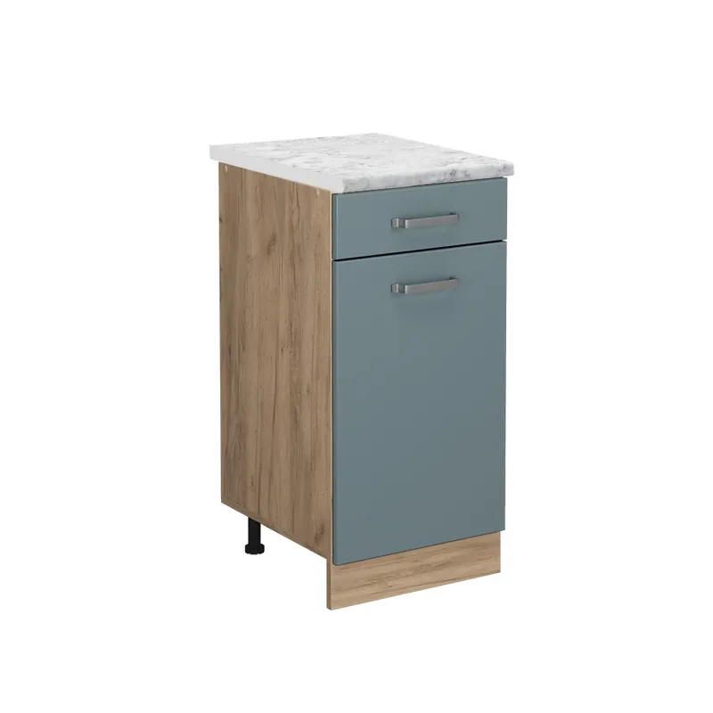 Dokud Zásoby Vydrží Spodní skříňka kuchyňské linky R-Line Modrošedá 40 cm PD Mramor Vicco