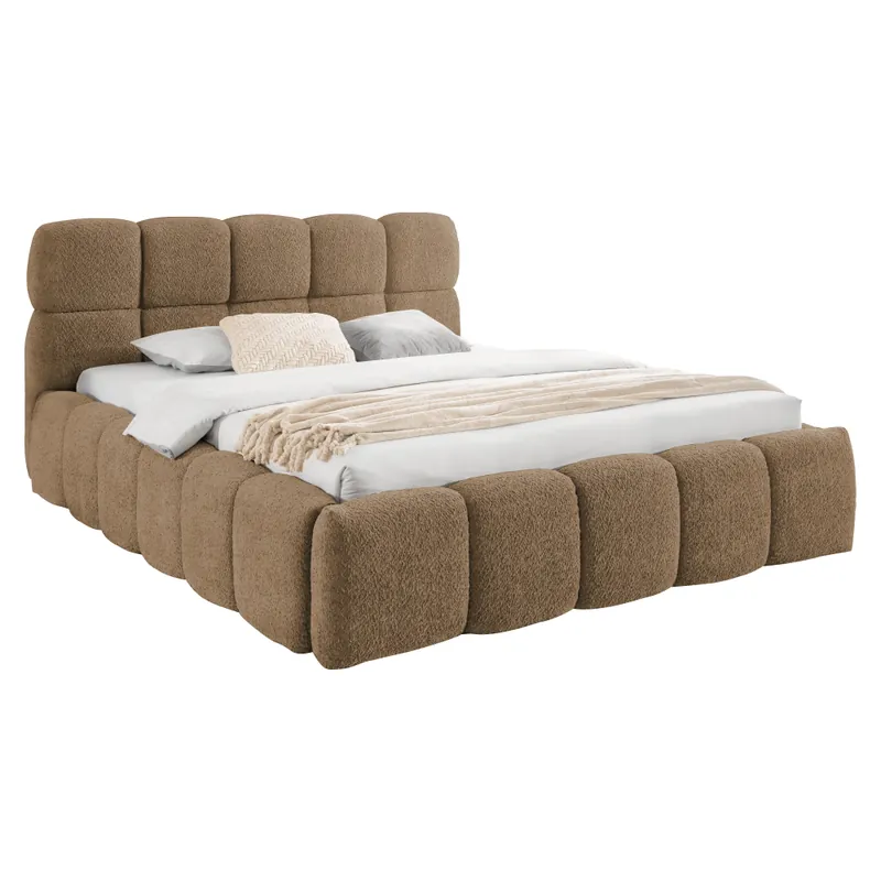 Top Prodej Postel s kovovým roštem a úložným prostorem, 180x200, světle hnědá, SORENA
