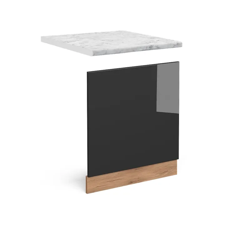 Vrácení Zdarma Přední panel R-Line Antracitový vysoký lesk 60 cm , PD Mramor Vicco