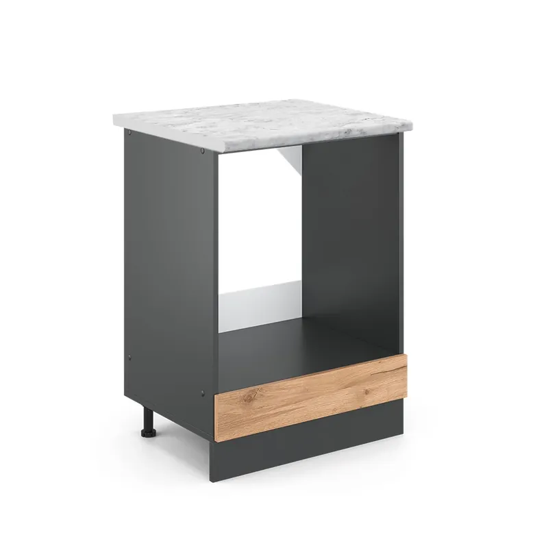 Skříňka na vestavěnou troubu R-Line Zlatý mocný dub 60 cm PD Mramor Vicco Akční Nabídka