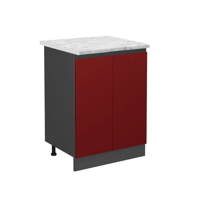 Dokud Zásoby Vydrží Spodní skříňka kuchyňské linky R-Line Červená 60 cm PD Mramor Vicco