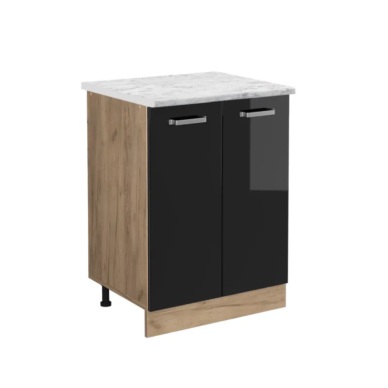 Spodní skříňka kuchyňské linky R-Line Černý vysoký lesk 60 cm PD Mramor Vicco Nejprodávanější