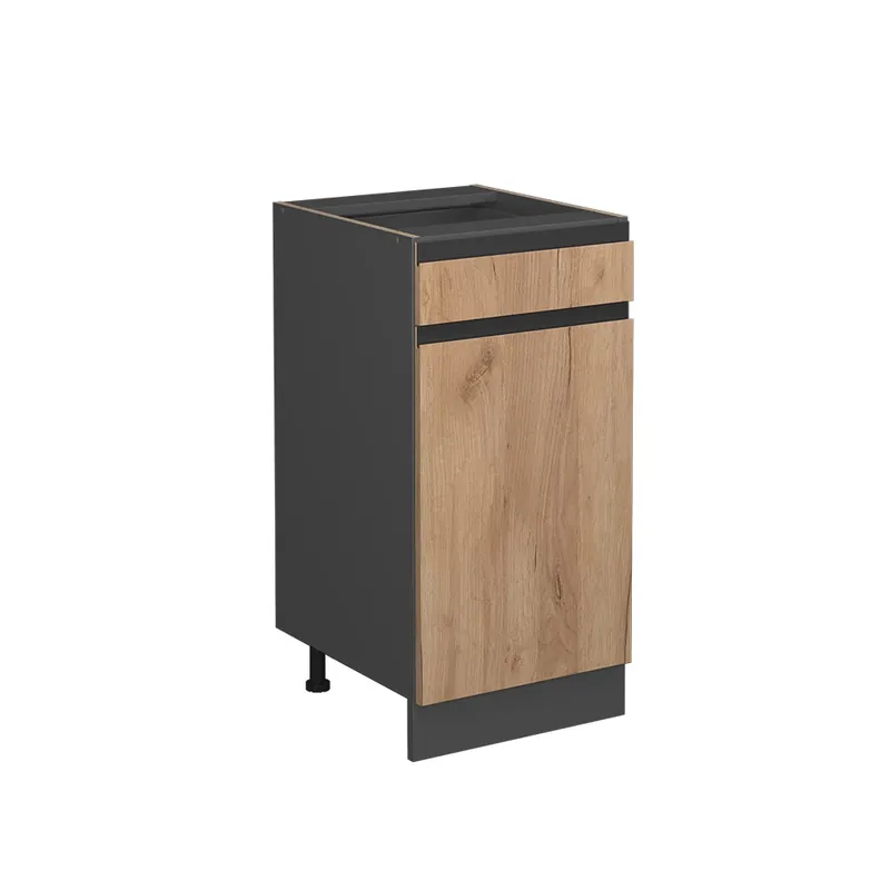 Výprodej Spodní skříňka kuchyňské linky R-Line Zlatý mocný dub/Antracit 40 cm PD Mramor Vicco