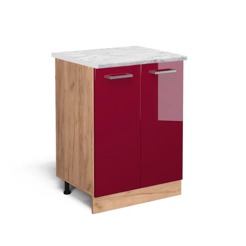 Nejlepší Volba Spodní skříňka kuchyňské linky R-Line Červená vysoký lesk 60 cm PD Mramor Vicco