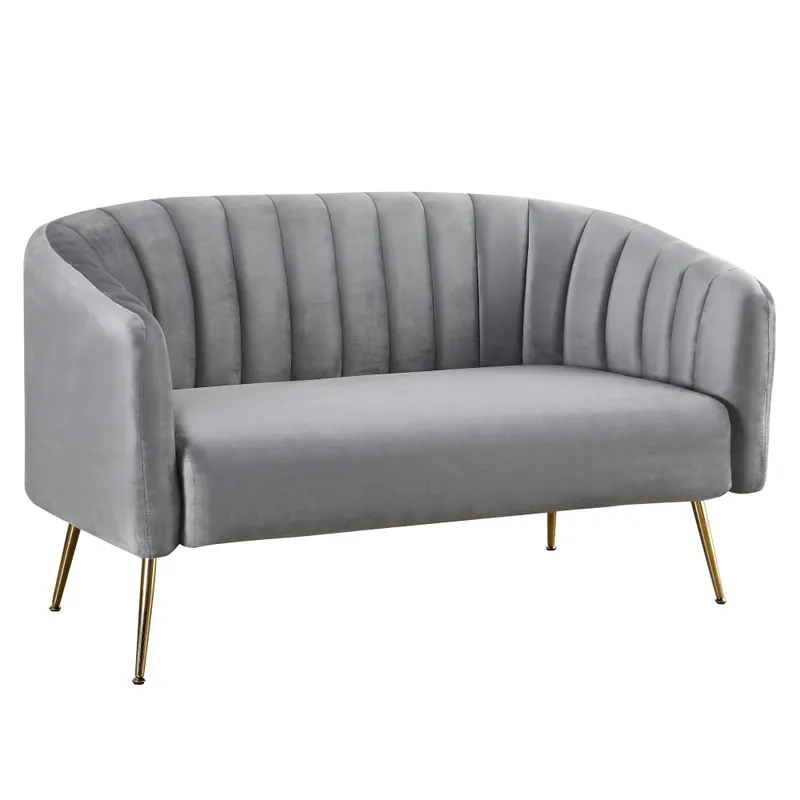 Designový 2-sed, šedá Velvet látka/gold chrom-zlatý, BAGY Ověřený