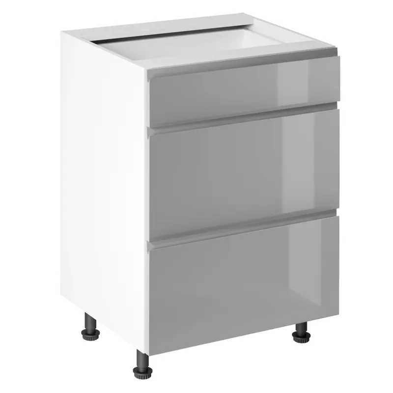 Spodní skříňka, bílá/šedá extra vysoký lesk HG, AURORA D60S3 Rychlé Dodání