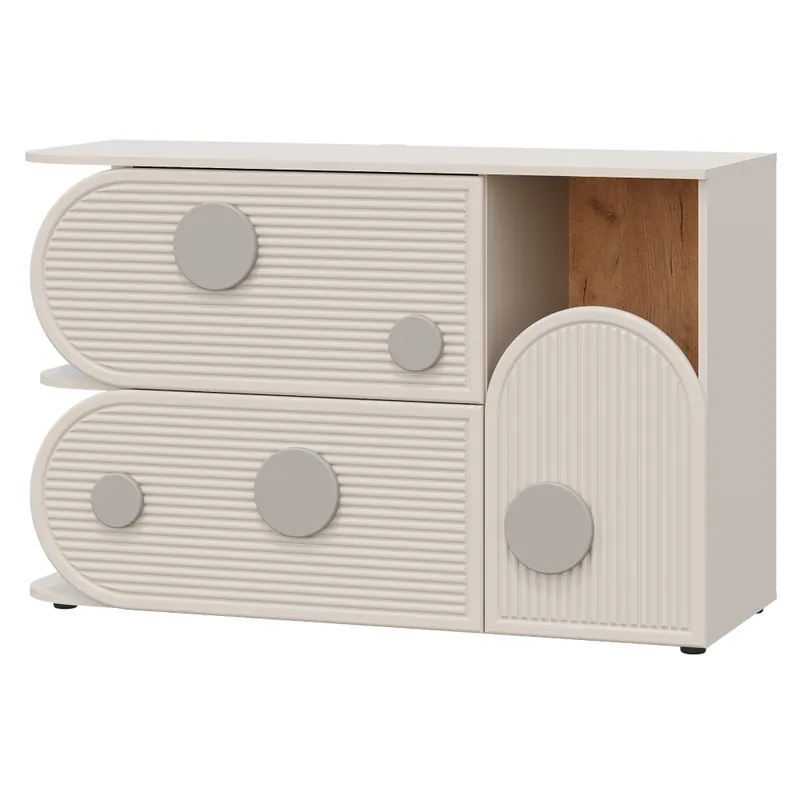 Must-Have Komoda, kašmír/dub craft zlatý/šedá, PIGA 1D2S