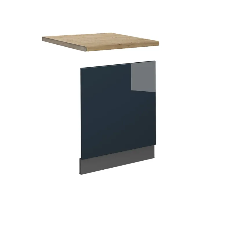 Přední panel Fame-Line Tmavě modrá s vysokým leskem 60 cm , PD Dub Vicco Levný