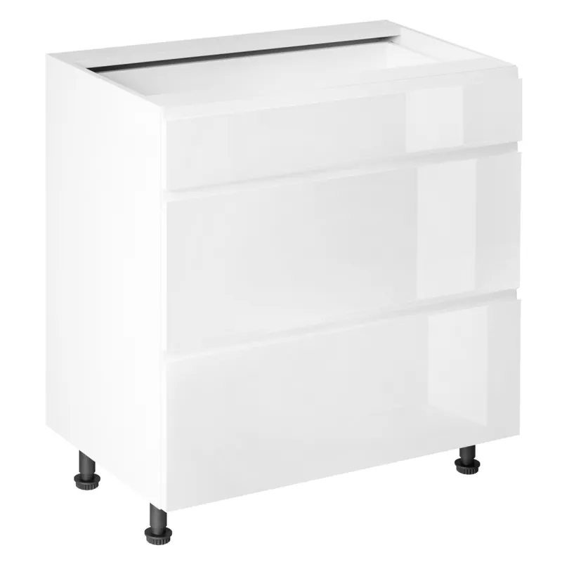 Spodní skříňka, bílá/bílá extra vysoký lesk HG, AURORA D80S3 Výprodej