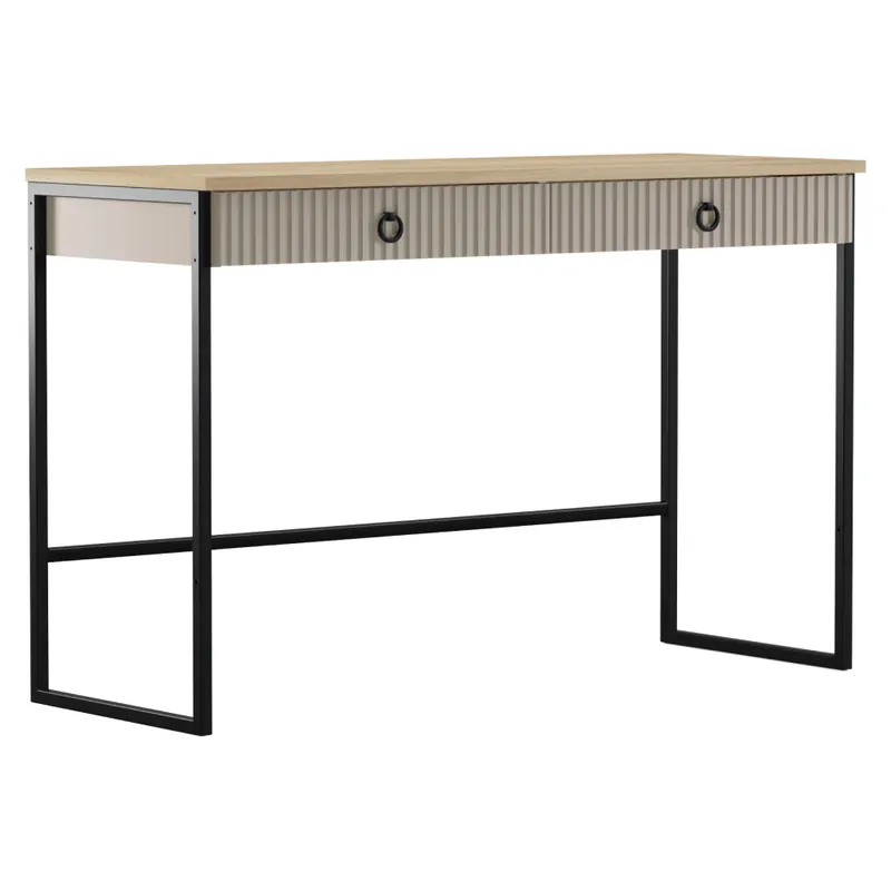 Levný Toaletní stolek, šedohnědá Taupe/dub silverjack, DOMCA 2S