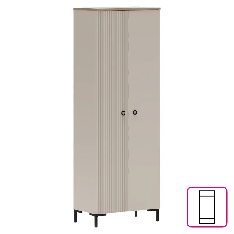 Dokud Zásoby Vydrží Skříň, šedohnědá Taupe/dub silverjack, DOMCA 2D