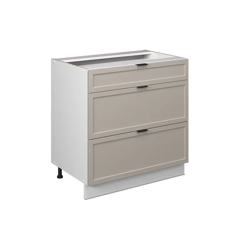 Rychlé Dodání Spodní skříňka kuchyňské linky Fame-Line GreyBeige 80 cm se 3 zásuvkami, bez pracovní desky Vicco
