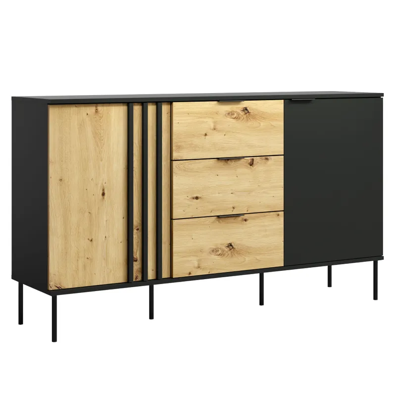 Nakupujte Hned Komoda 2D3S, černá/dub artisan, RIMINA