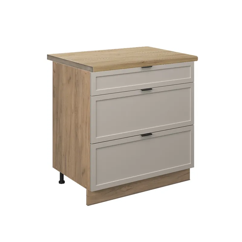 Speciální Cena Spodní skříňka kuchyňské linky Fame-Line GreyBeige 80 cm se 3 zásuvkami, PD Dub Vicco