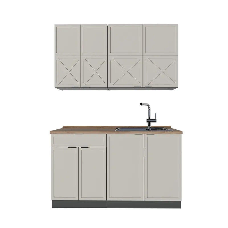 Speciální Cena Jednotková kuchyně Fame-Line Šedá/béžová/antracitová 140 cm , PD Dub Vicco
