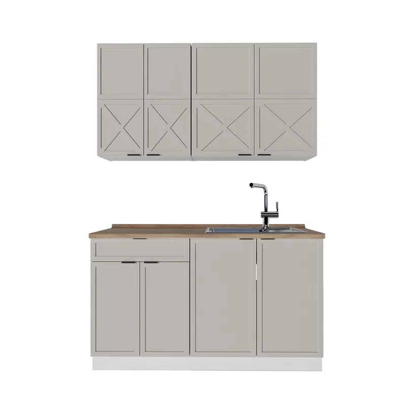 Aktuální Jednotková kuchyně Fame-Line Šedá/béžová/bílá 140 cm , PD Dub Vicco