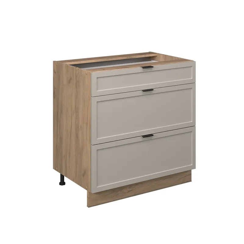 Spodní skříňka kuchyňské linky Fame-Line GreyBeige 80 cm se 3 zásuvkami, bez pracovní desky Vicco Nová Kolekce