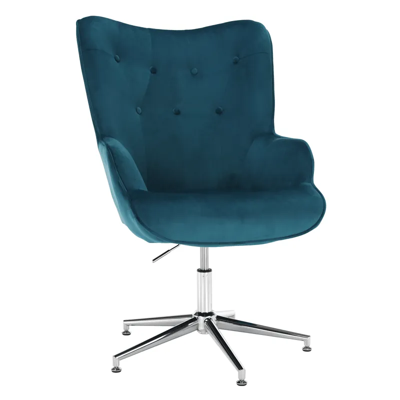 Originální Designové křeslo, petrolejová Velvet látka/chrom, MARLOV P2, poškozené zboží