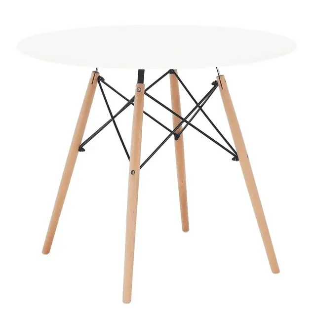 Přímo Od Výrobce Jídelní stůl, bílá / buk, průměr 90 cm, Gamin NEW 90 P11, poškozené zboží