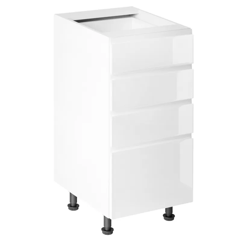 Omezená Nabídka Spodní skříňka, bílá / bílá extra vysoký lesk HG, AURORA D40S4