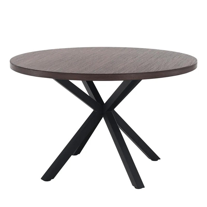 Jídelní stůl, tmavý dub/černá, průměr 120 cm, MEDOR P9, poškozené zboží Cenový Hit