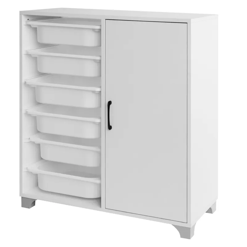 Vrácení Zdarma Regál/skrinka s úložnými boxmi, biela, VELTO
