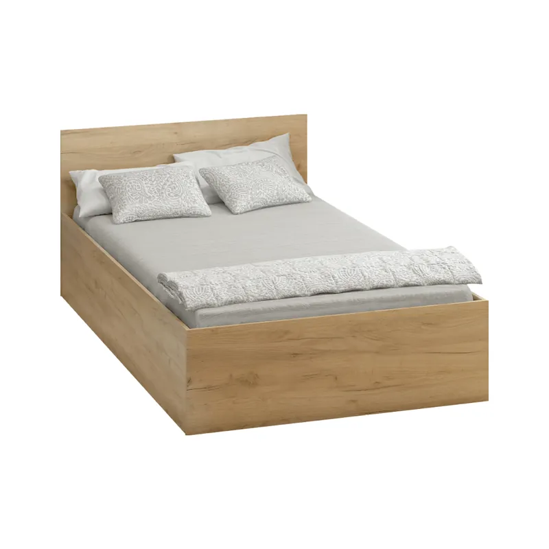 Postel s kovovým roštem a úložným prostorem, 120x200, dub artisan, DOLI Cenová Bomba