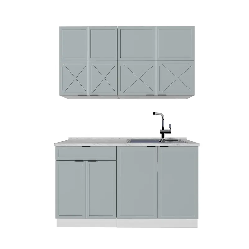 Jednotková kuchyně Fame-Line Světle modrošedá/bílá 140 cm , PD Mramor Vicco Sleva