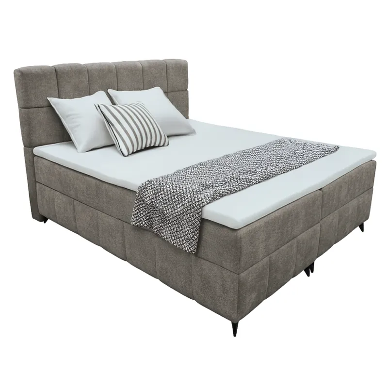 Boxspringová postel, 140x200, hnědošedá taupe, ALMA Výprodej