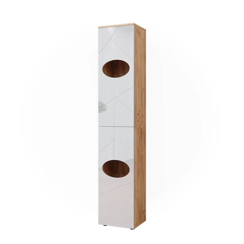 Cenová Bomba Vanity unit Irma Bílý vysoký lesk/zlatý dub power 37.2 x 192 cm Vicco