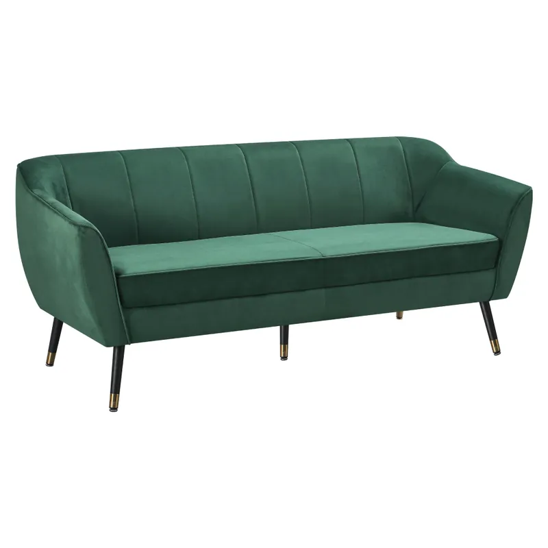 Designový 3-sed, zelená Velvet látka/černá/zlatá, VIODA Dokud Zásoby Vydrží