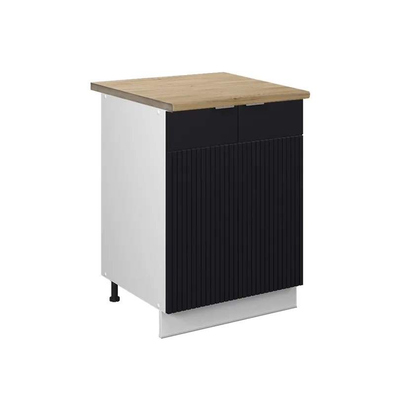 Speciální Cena Spodní skříňka kuchyňské linky Fame-Line Černý pruhovaný 60 cm , PD Dub Vicco