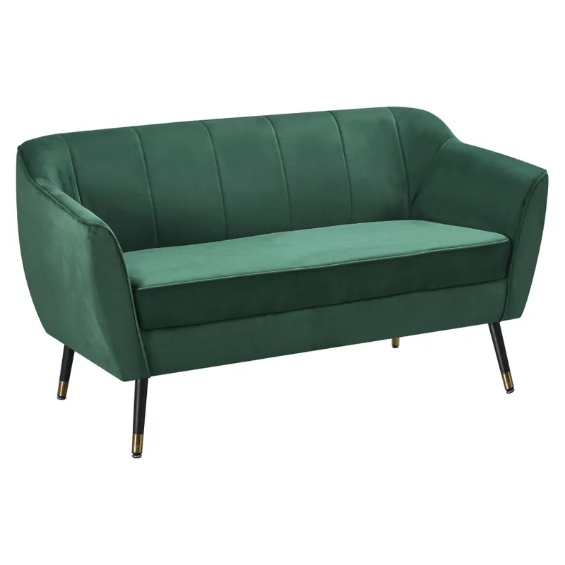 Vysoce Kvalitní Designový 2-sed, zelená Velvet látka/černá/zlatá, VIODA