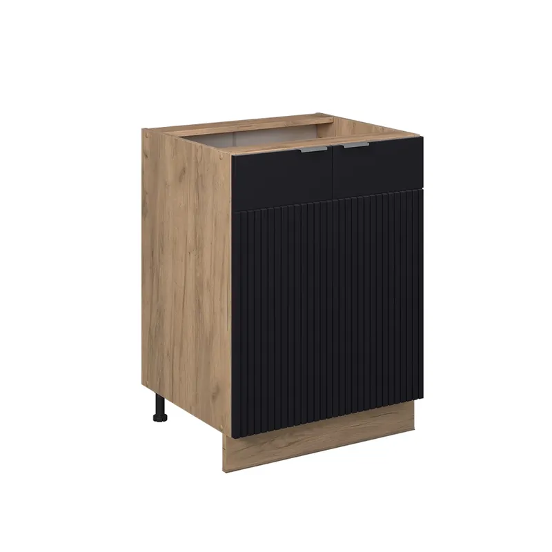 Nízká Cena Spodní skříňka kuchyňské linky Fame-Line Černý pruhovaný 60 cm bez pracovní desky Vicco