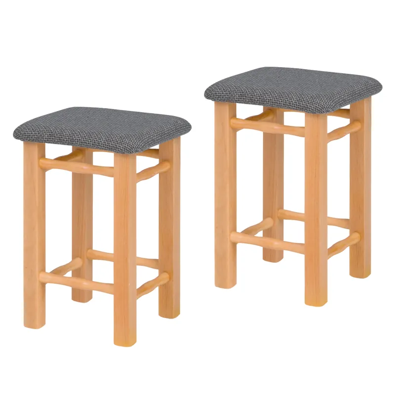 Must-Have Taburet, set 2 ks, olše/šedá, KIMI