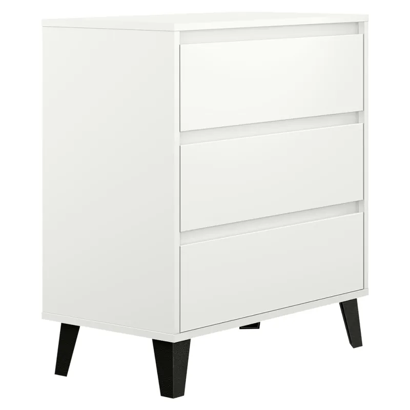 Komoda, bílá, BOGAN NEW 3S70 Nová Kolekce