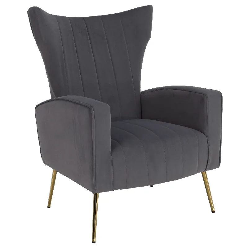 Relaxační křeslo, šedá Velvet látka, BARET Nejprodávanější