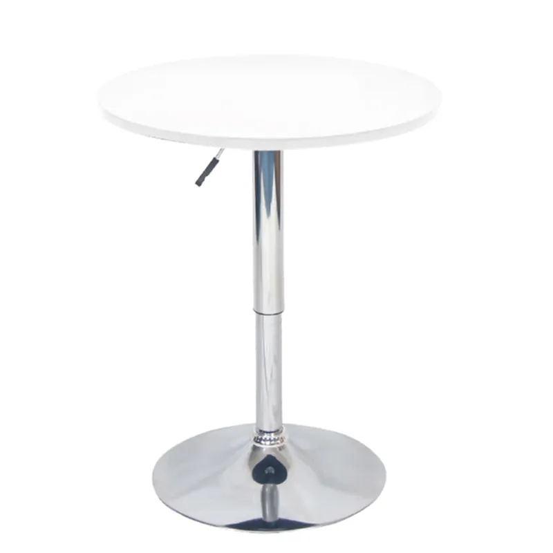 Barový stůl s nastavitelnou výškou, bílá, průměr 60 cm, BRANY 2 NEW P1, poškozené zboží Zlevněný