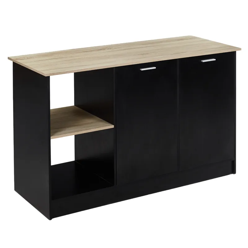 Kuchyňský ostrůvek, 150x60 cm, dub/černá, POMPEJ Top Prodej