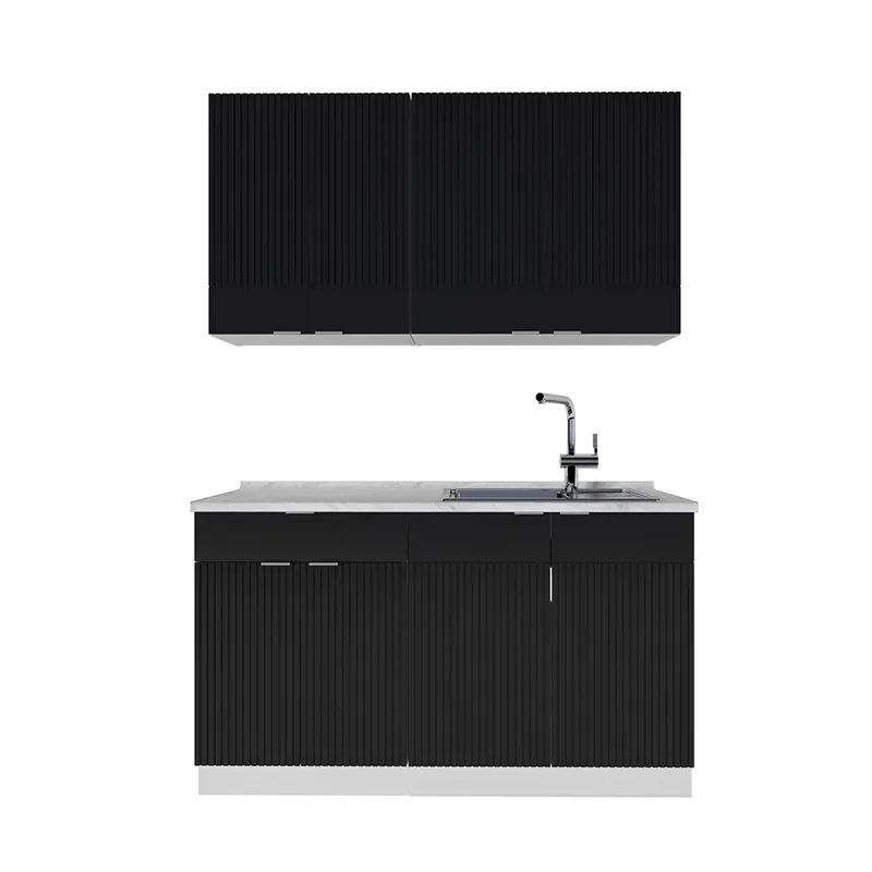 Speciální Cena Jednotková kuchyně Fame-Line Černý pruhovaný/bílý 140 cm bez pracovní desky Vicco