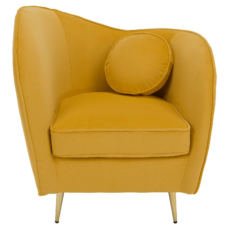 Designové křeslo, žlutá Velvet látka/gold chrom zlatá, EZIO Ověřený
