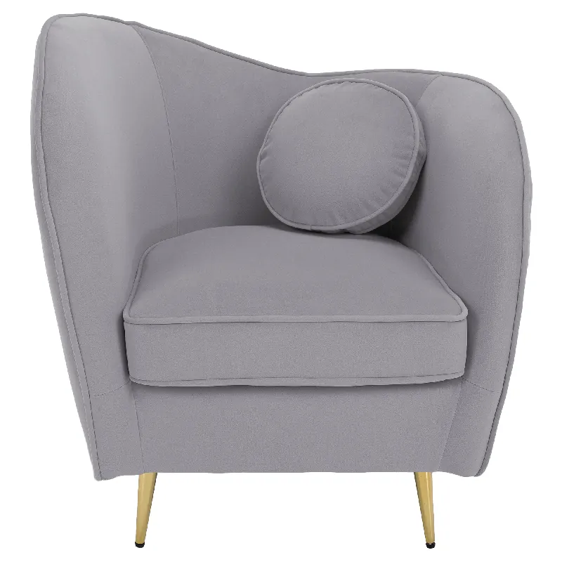 Designové křeslo, šedá Velvet látka/gold chrom zlatá, EZIO Výprodej