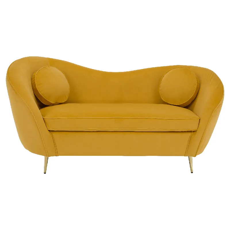 Speciální Cena Designový 2-sed, žlutá Velvet látka/gold chrom zlatá, EZIO TYP 2